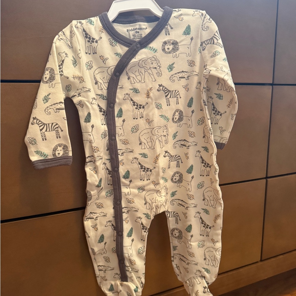 Cream Safari Print Baby Onesie